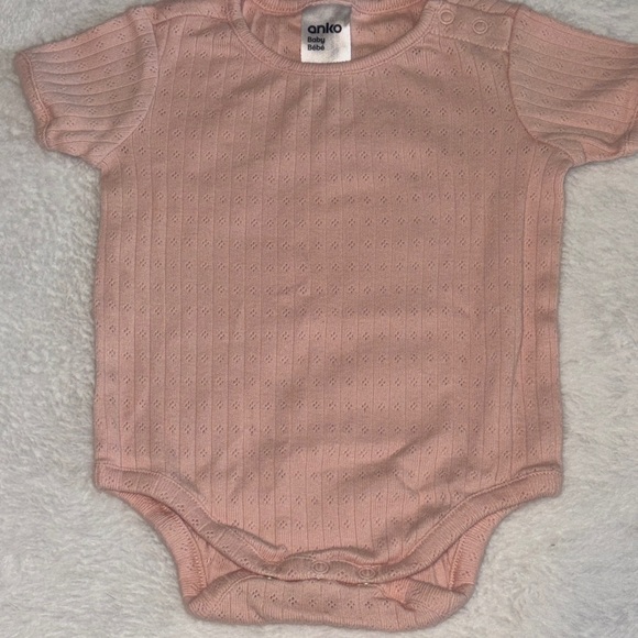 (3 for $10) ANKO Pink Baby onesie Bodysuit 100% cotton 3-6 months - Picture 4 of 8